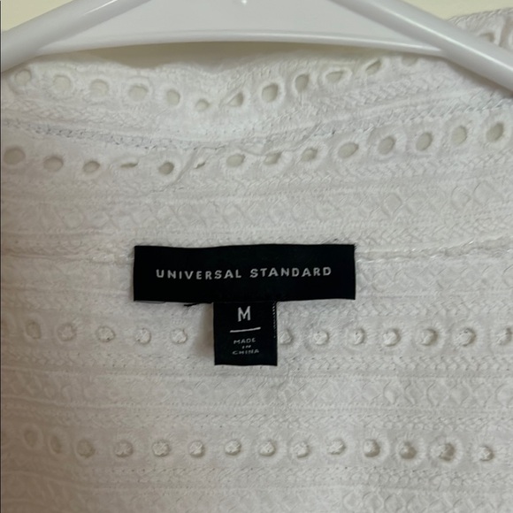 Universal Standard White Stretch Poplin Shirt Button Down Medium 18-20 - Picture 4 of 7
